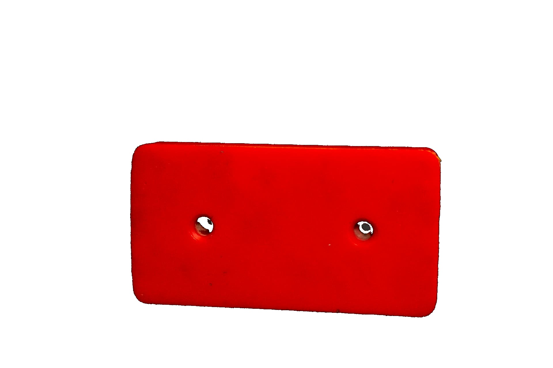 Placa de desgaste em poliuretano vermelho com furos de fixação